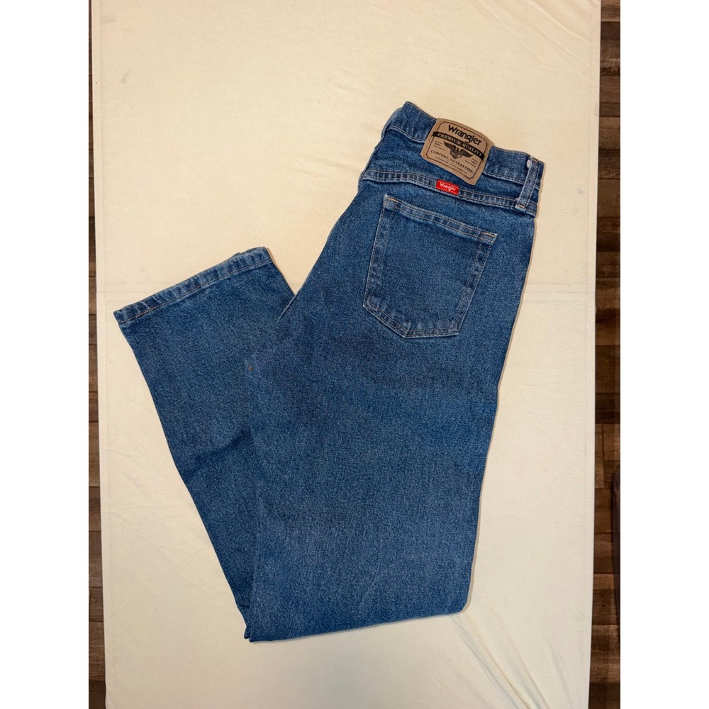 Wrangler Mens Straight Leg Medium Wash Denim Jeans Blue 30x32 1097FXVMD